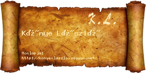 Könye László névjegykártya